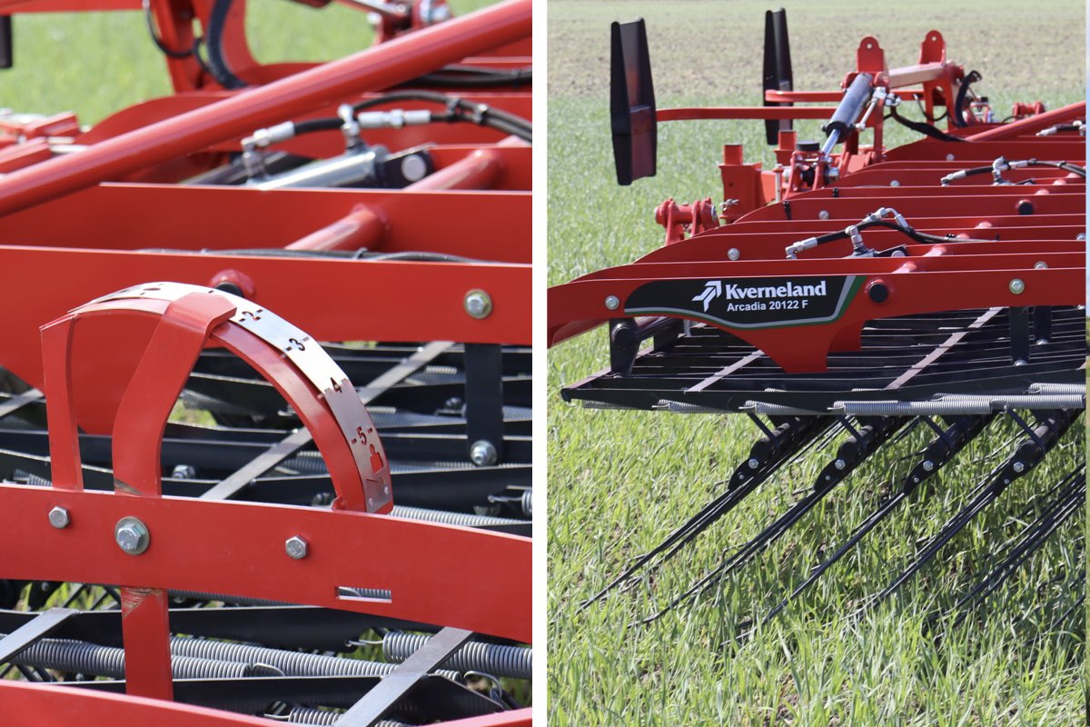 La pressione al suolo e l'inclinazione dei denti di Arcadia sono facilmente regolabili in maniera indipendente